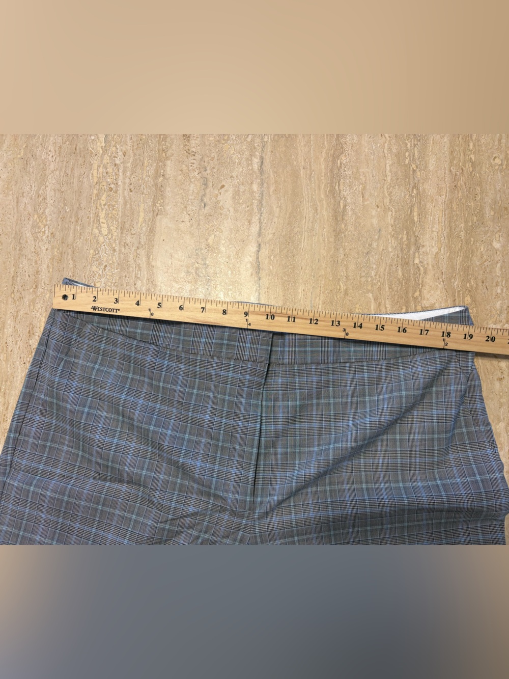 NWT Talbots Glen Plaid Ankle Dress Pants | Size 18 | Grey Blue Check Trousers - Picture 2 of 8